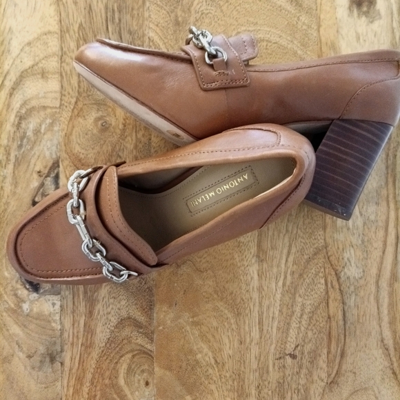 ANTONIO MELANI Shoes - ANTONIO MELANI Brown High Heel Leather Loafers for Timeless Style